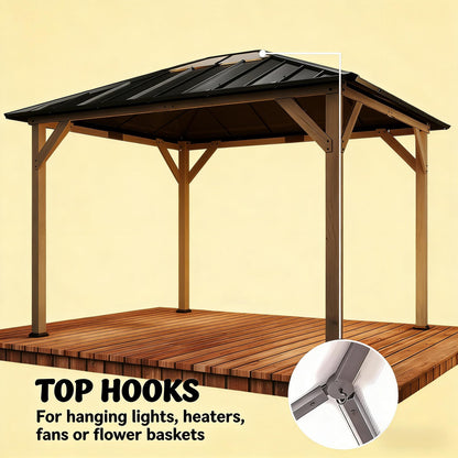 10′ × 12′  Spacious Outdoor Hardtop Gazebo