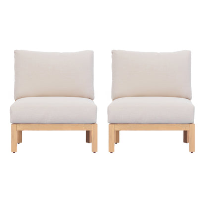 Acacia Wood Patio Furniture Club Chair Set of Two