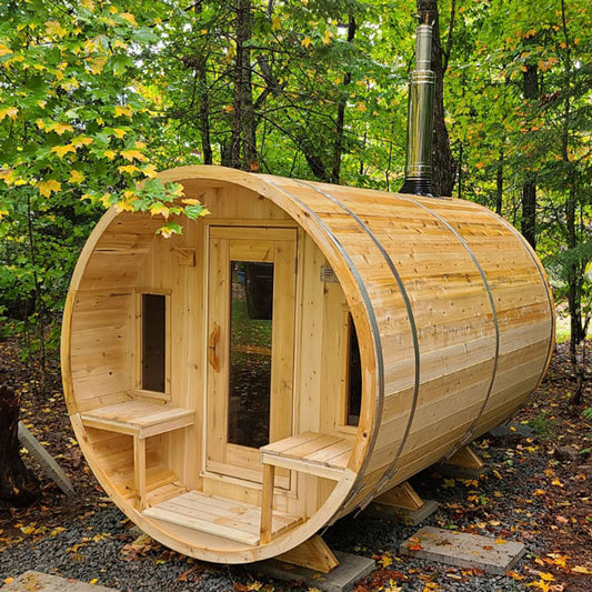 Leisurecraft Canadian Timber Tranquility sauna — manufacturer photo 2; optional heater and accessories may be shown