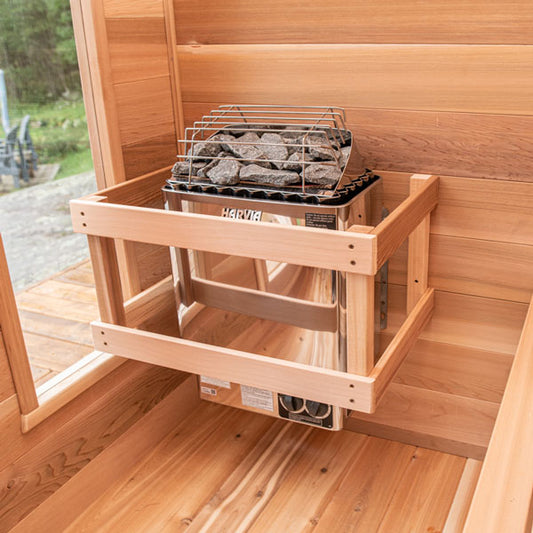 Harvia KIP 6 kW sauna heater, supplier SKU KIP60; stones and other optional accessories pictured are sold separately