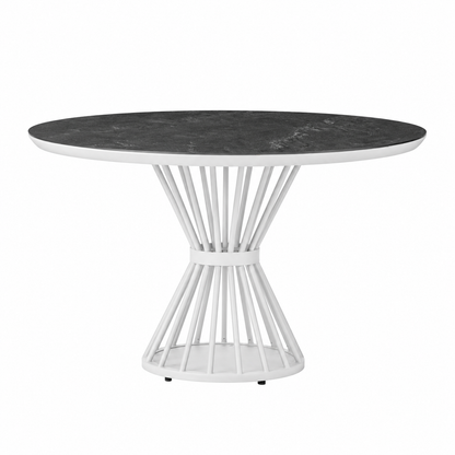 Lloyd Flanders Universal Accessories 47" Round Dining Table — White / Graphite Gray — visual preview
