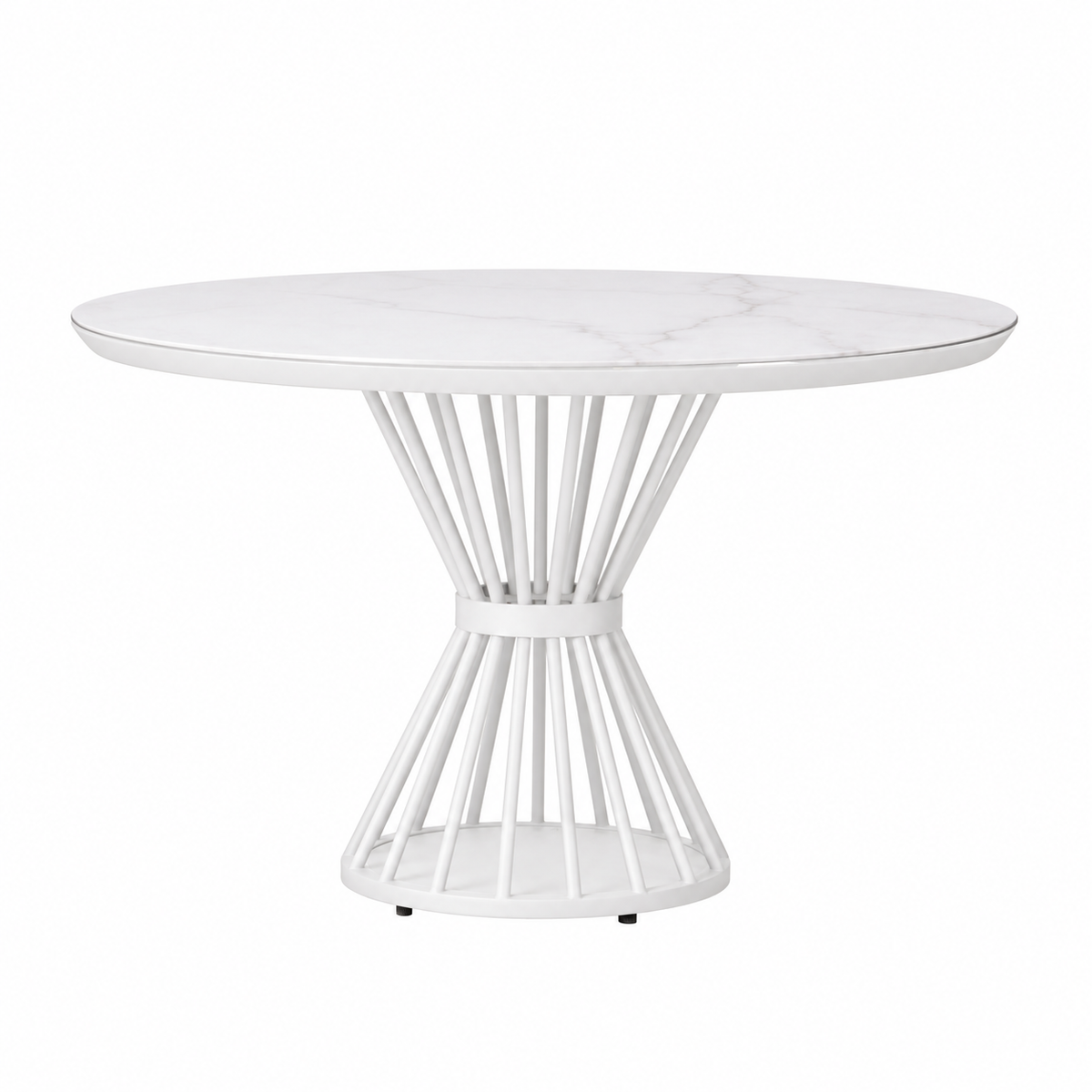 Lloyd Flanders Universal Accessories 47" Round Dining Table — White / White Marble — visual preview