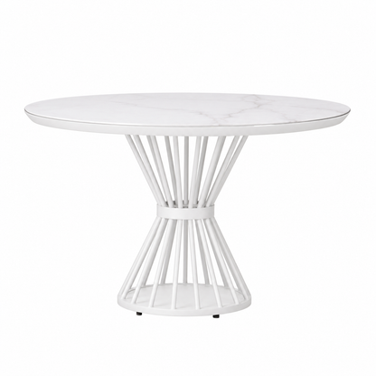 Lloyd Flanders Universal Accessories 47" Round Dining Table — White / White Marble — visual preview