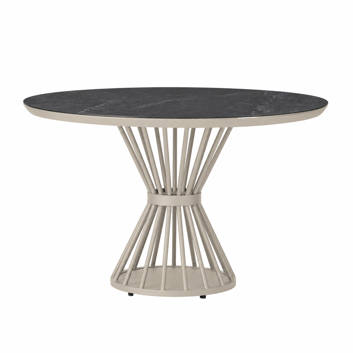 Lloyd Flanders Universal Accessories 47" Round Dining Table — Linen / Graphite Gray — visual preview