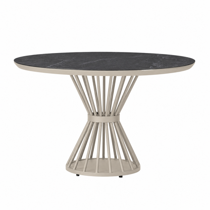 Lloyd Flanders Universal Accessories 47" Round Dining Table — Linen / Graphite Gray — visual preview