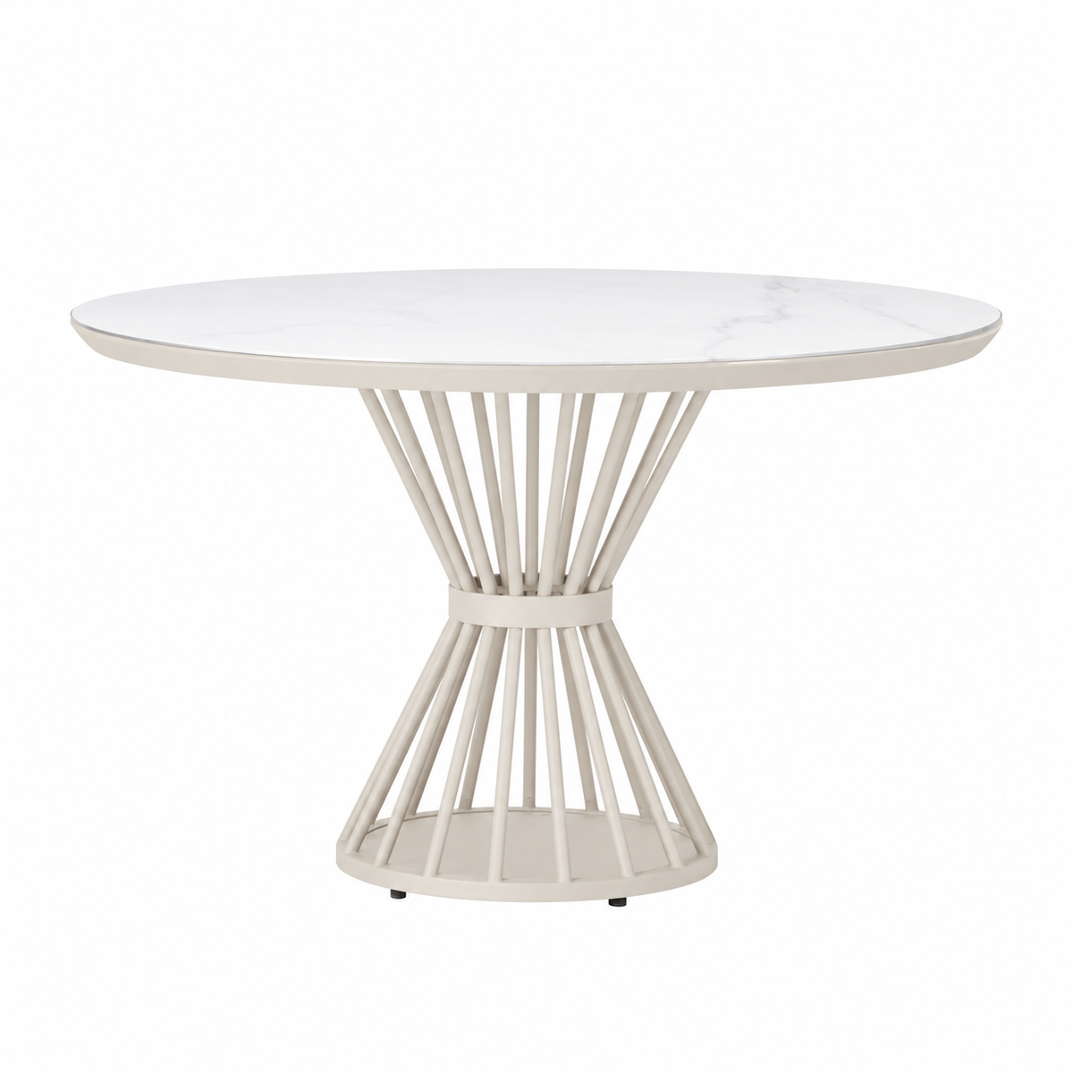 Lloyd Flanders Universal Accessories 47" Round Dining Table — Linen / White Marble — visual preview