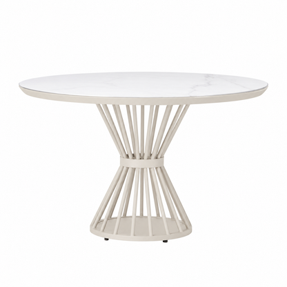 Lloyd Flanders Universal Accessories 47" Round Dining Table — Linen / White Marble — visual preview