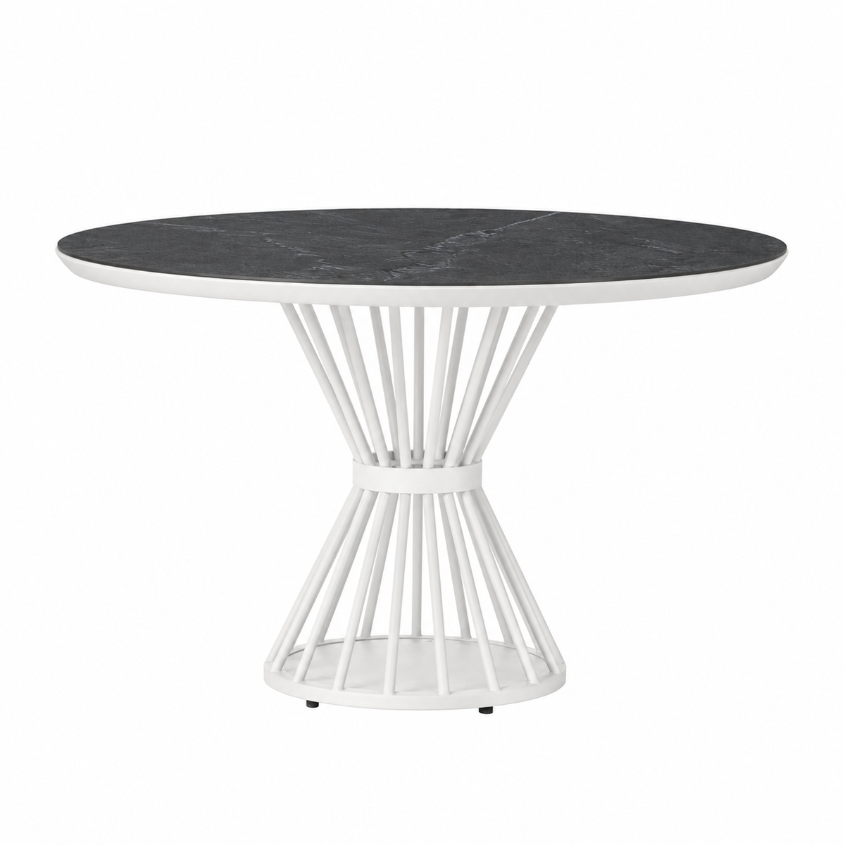 Lloyd Flanders Universal Accessories 47" Round Dining Table — Matte White / Graphite Gray — visual preview