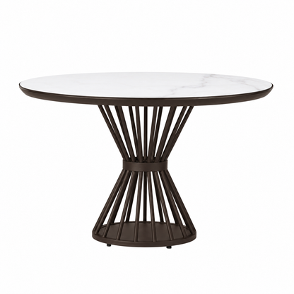 Lloyd Flanders Universal Accessories 47" Round Dining Table — Ebony / White Marble — visual preview