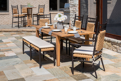 Lloyd Flanders Teak 63-84" Butterfly Leaf Umbrella Dining Table — manufacturer product view 5