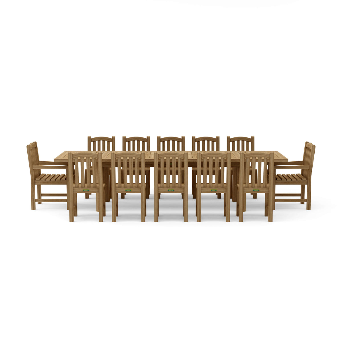 13-PC CHELSEA RECTANGULAR DOUBLE EXTENSION DINING TABLE SET